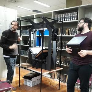 El dispositivo en la Biblioteca, durante una presentación de la Biblioteca en el marco de la Semana del Acceso Abierto 2018.